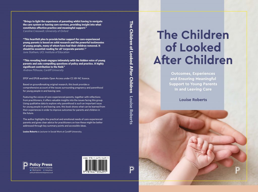 llun clawr llyfr Louise Roberts 'The Children of Looked After Children