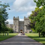 the approach to Windsor Castle on a sunny day